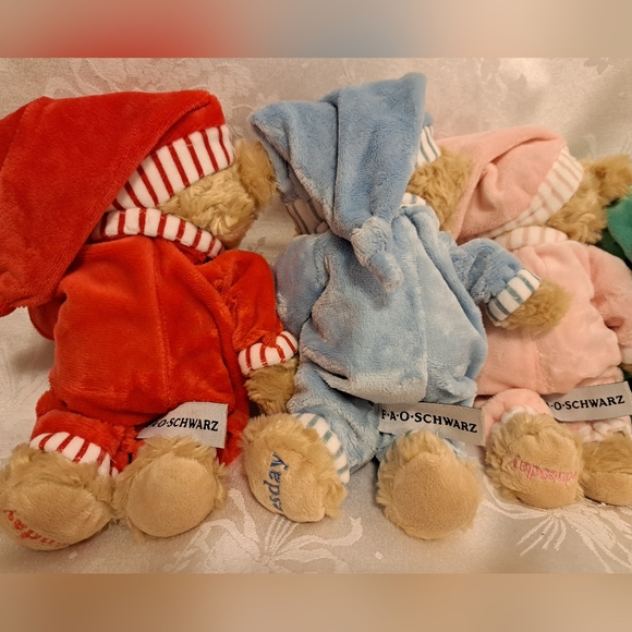 F.A.O. SCHWARZ Sleepy Time Teddy Bears Days Of The Week! - Picture 8 of 16